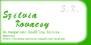 szilvia kovacsy business card